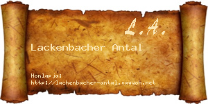 Lackenbacher Antal névjegykártya